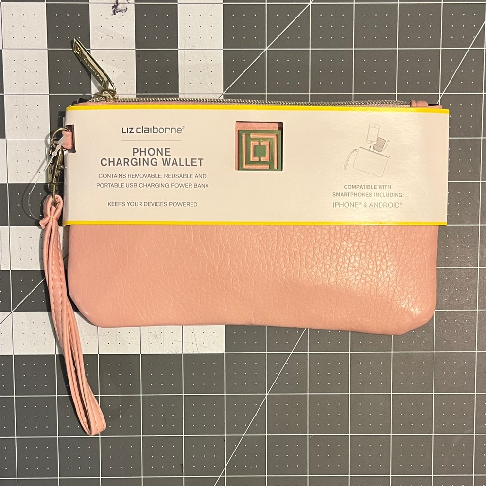 Liz Claiborne Blush Pink Charging Wallet